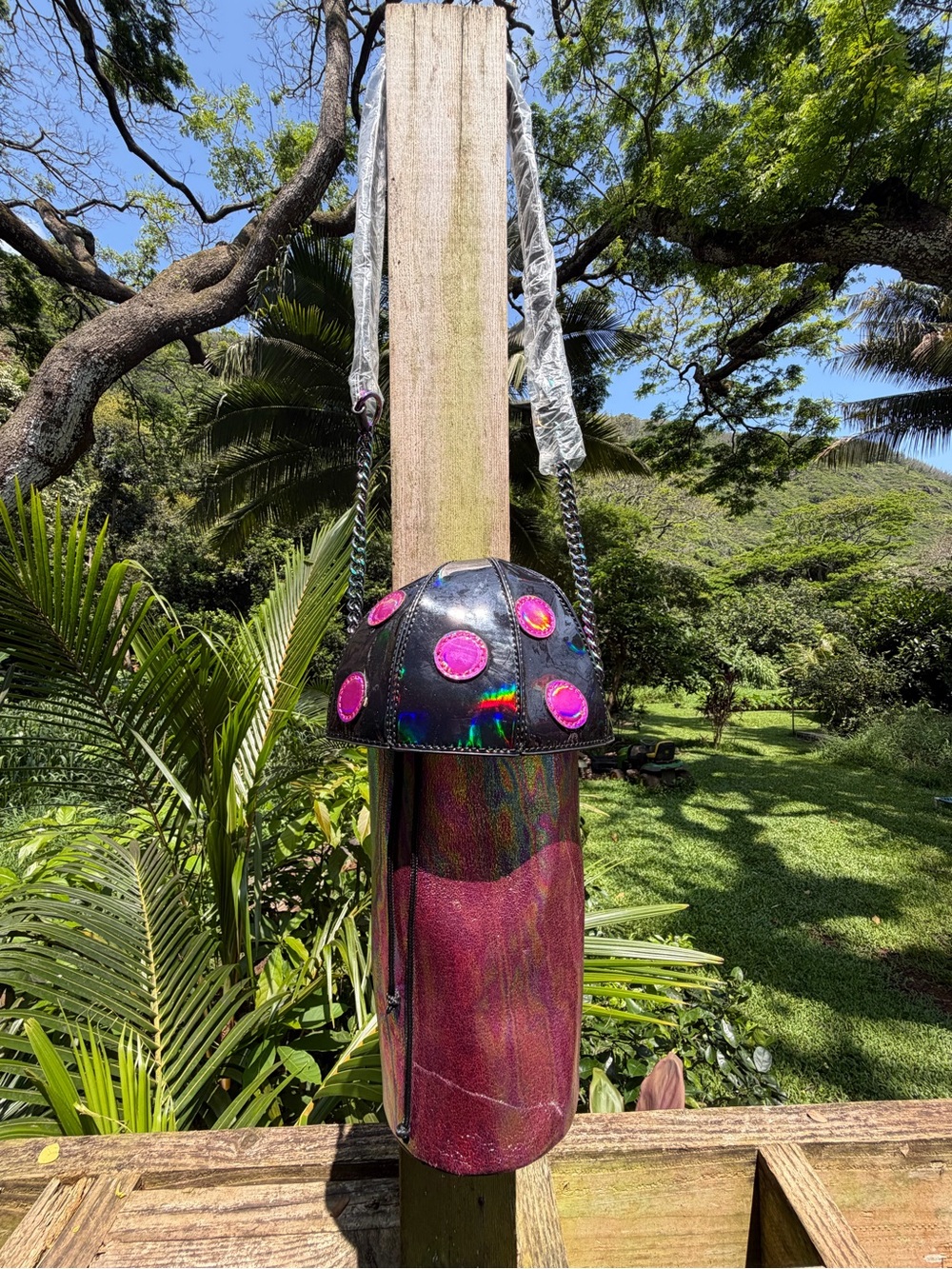 Dolls kill Iridescent mushroom bottle holder bag